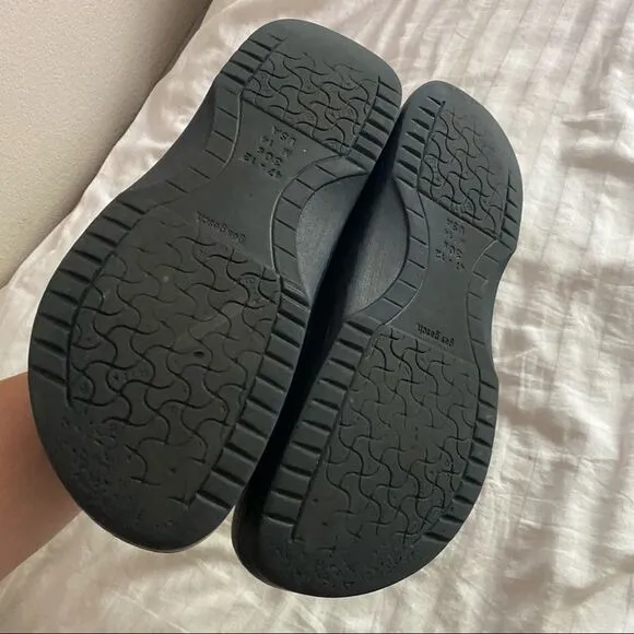🍄 Birkenstock Black Croc Style Slip On Shoes