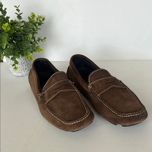- Donald Pliner Italy Men's Brown Leather Vinco LoafersDriver Shoes