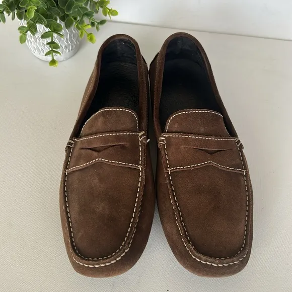 - Donald Pliner Italy Men's Brown Leather Vinco LoafersDriver Shoes