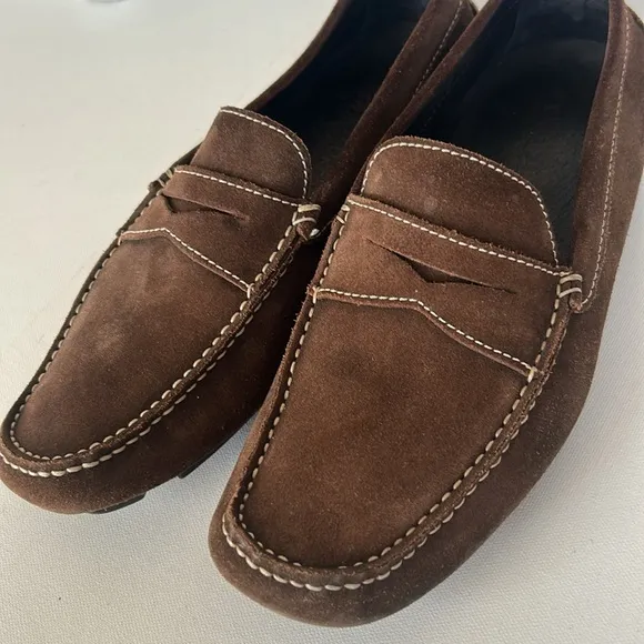 - Donald Pliner Italy Men's Brown Leather Vinco LoafersDriver Shoes