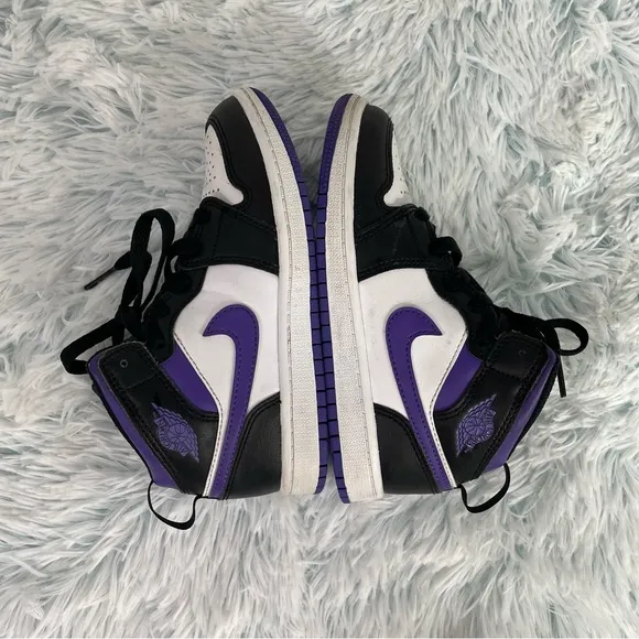- Nike KIDS' TODDLER JORDAN 1 MID CASUAL SHOES 13c Purple/white/blackJo…