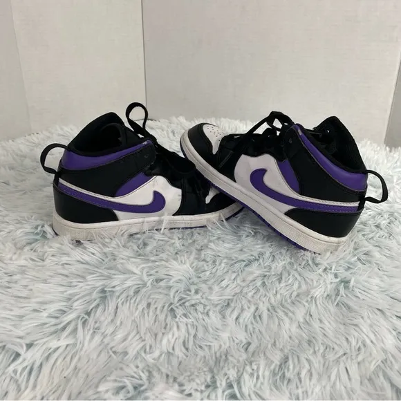 - Nike KIDS' TODDLER JORDAN 1 MID CASUAL SHOES 13c Purple/white/blackJo…
