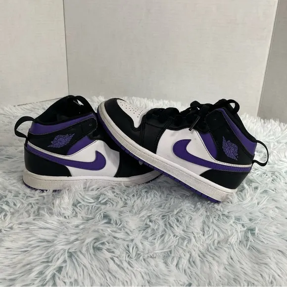 - Nike KIDS' TODDLER JORDAN 1 MID CASUAL SHOES 13c Purple/white/blackJo…