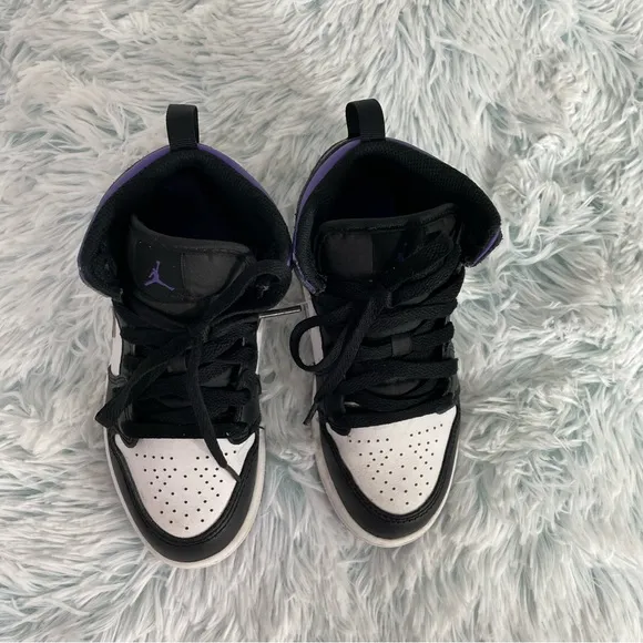 - Nike KIDS' TODDLER JORDAN 1 MID CASUAL SHOES 13c Purple/white/blackJo…