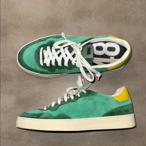 😎 P448 Green and Yellow Men's Sneakers