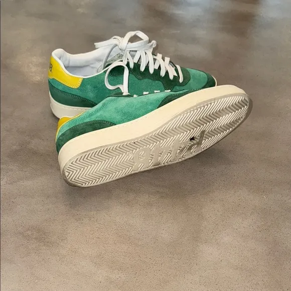😎 P448 Green and Yellow Men's Sneakers