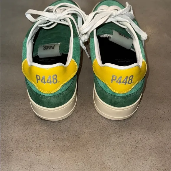 😎 P448 Green and Yellow Men's Sneakers