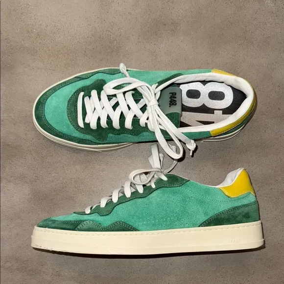 😎 P448 Green and Yellow Men's Sneakers