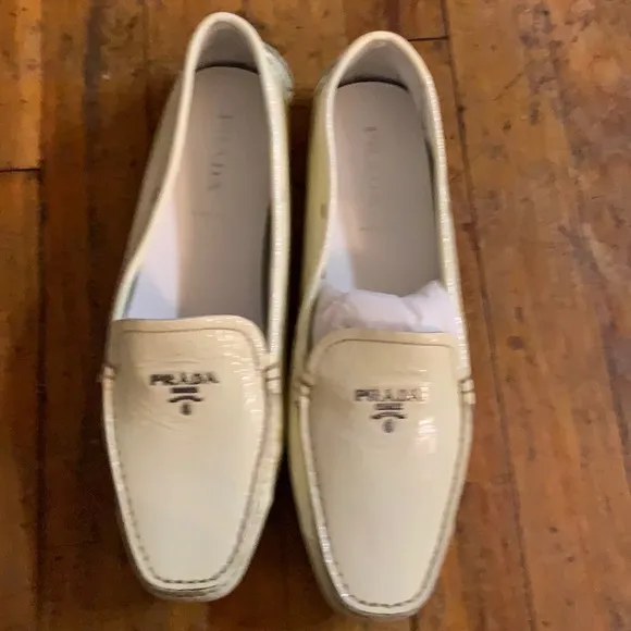 🔥 Prada Mens White Dress Shoes 40.5 or 7 1/2 US