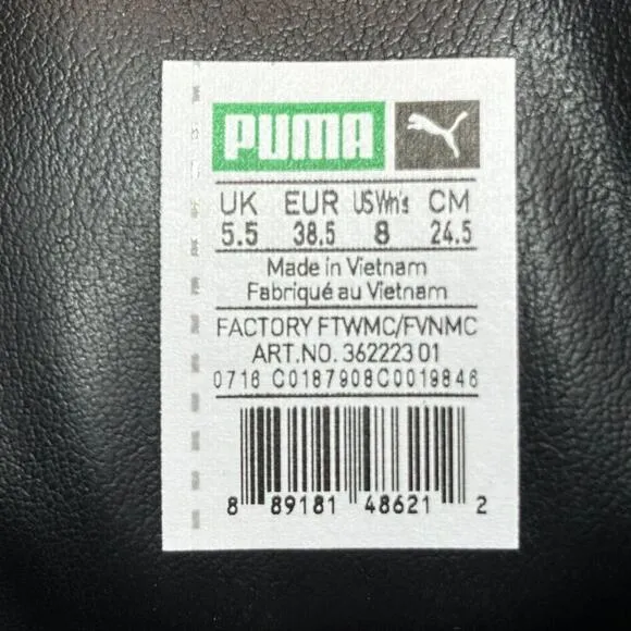 🔴 PUMA SUEDE PLATFORM Women`s Size 8 Black White Comfort Shoes 362223 01