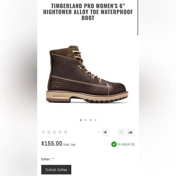 🔥 Timberland PRO Hightower 6&quot; Alloy Toe Waterproof Industrial Women’s Boots