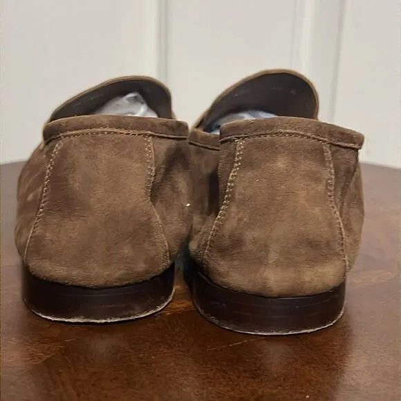 🔥🔥 ZELLI By Steven Giles Tasca Suede Penny Loafers Café - Men Sz 10M - EUC