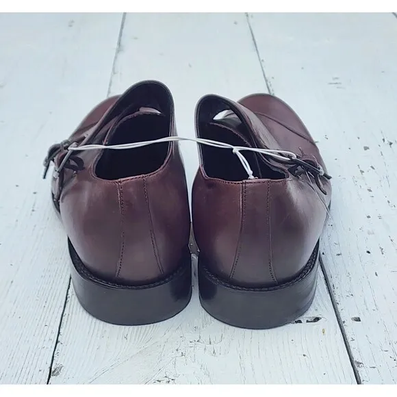 $180 Thursday Saint Brown Monk Strap Double Buckle Loafer Shoes Men US 12 EU 46