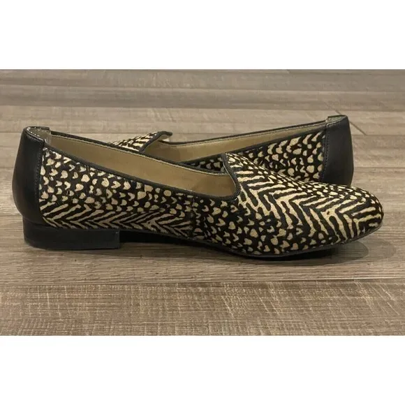 Adam Tucker Me Too Animal Print Fur Jaguar Loafers Slip on Shoes Size 8M Womens