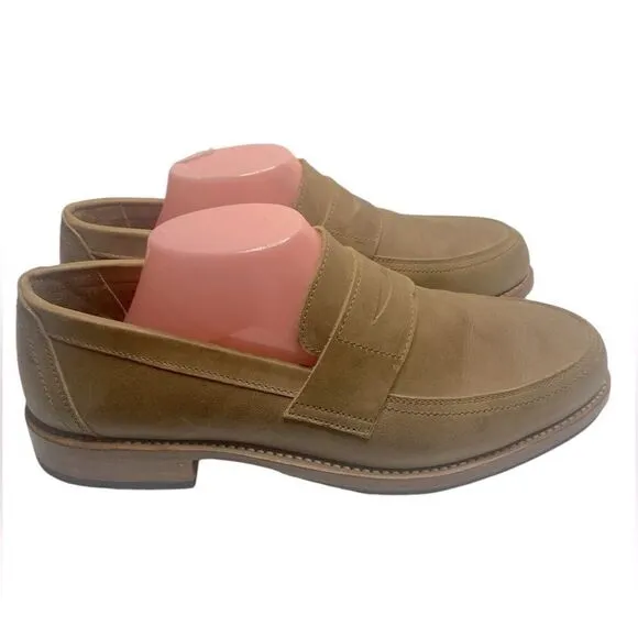 Adelante Luca Desert Tan Buttery Soft Leather Slip on Loafer Shoes Size 10
