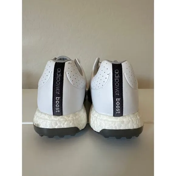 Adidas AdiPower Boost 3 Men's Golf Shoes Leather Waterproof White Black 11.5