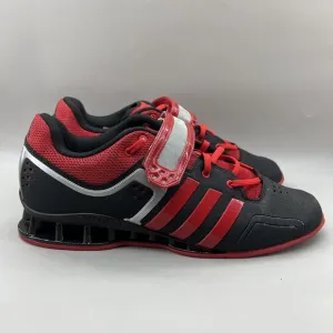 adidas Adipower Weightlifting Shoes Men Size 10.5 Black Red Strap Lace Sneakers