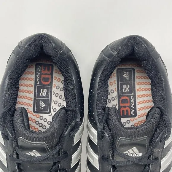 Adidas Adiwear 3D Fit Golf Shoes Mens 13 Black Leather Plastic Spikes Comfort