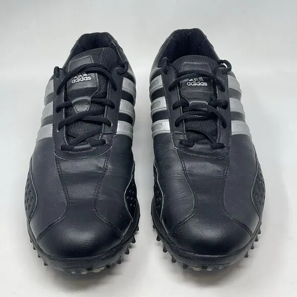 Adidas Adiwear 3D Fit Golf Shoes Mens 13 Black Leather Plastic Spikes Comfort
