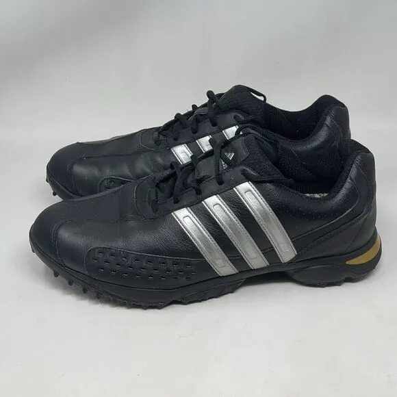 Adidas Adiwear 3D Fit Golf Shoes Mens 13 Black Leather Plastic Spikes Comfort