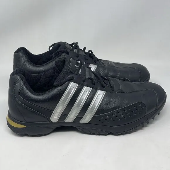 Adidas Adiwear 3D Fit Golf Shoes Mens 13 Black Leather Plastic Spikes Comfort