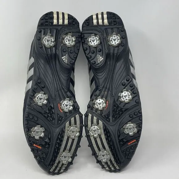 Adidas Adiwear 3D Fit Golf Shoes Mens 13 Black Leather Plastic Spikes Comfort