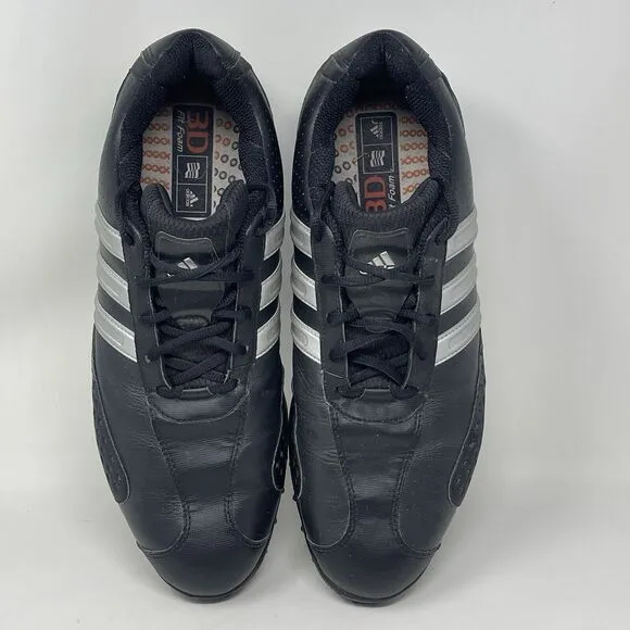 Adidas Adiwear 3D Fit Golf Shoes Mens 13 Black Leather Plastic Spikes Comfort