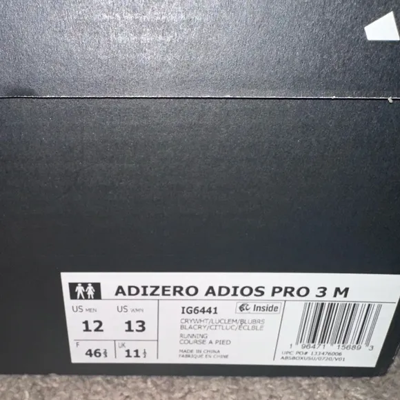 Adidas Adizero Adios Pro 3 Running Shoes Size 12 IG6441