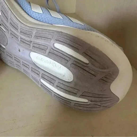 Adidas cloudfoam periwinkle blue lace up running shoes size 7.5