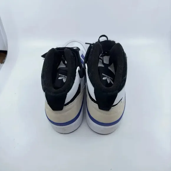 Adidas Forum Mid Sneaker Basketball Shoes White Black Blue Size 10 FY6819