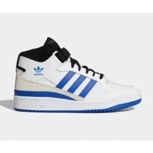 Adidas Forum Mid Sneaker Basketball Shoes White Black Blue Size 10 FY6819