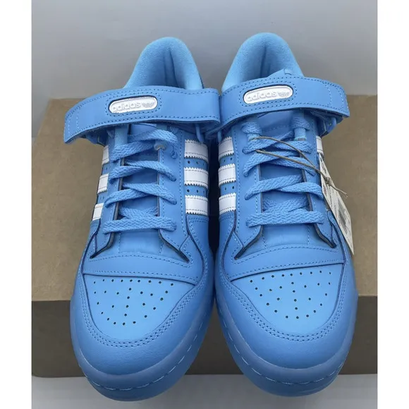 Adidas Forum W/ Strap Low Sky Blue Basketball Sneaker Shoes Men's Size 10.5 NEW