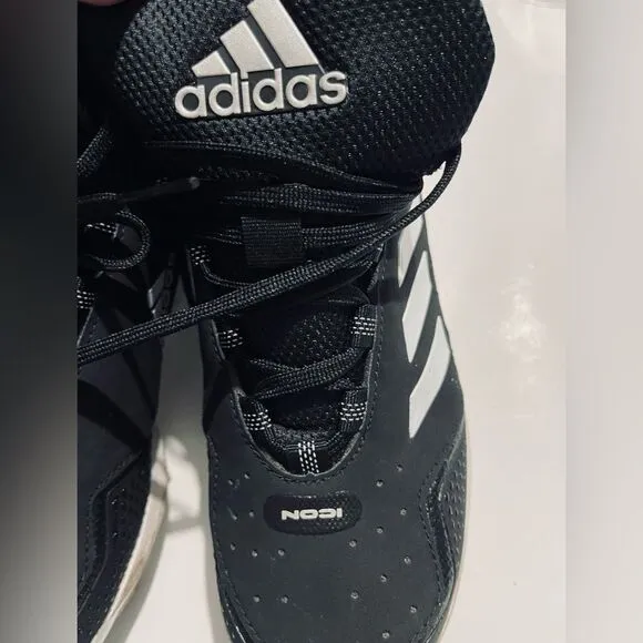 Adidas ICON basketball shoes metal clits black unisex sports men’s 6.5