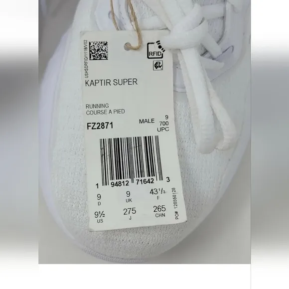 Adidas Kaptir Super Boost Running Shoes Textile White Size 9.5 Mens FZ2871