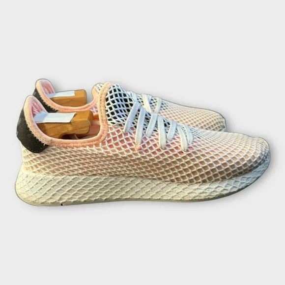 Adidas Men's Deerupt Runner CQ2624 Pink White Running Shoes Sneakers Size 9.5