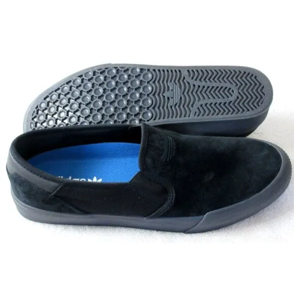 Adidas Men's Shmoofoil Slip On Suede Skateboarding Shoes Black Sizes NIB