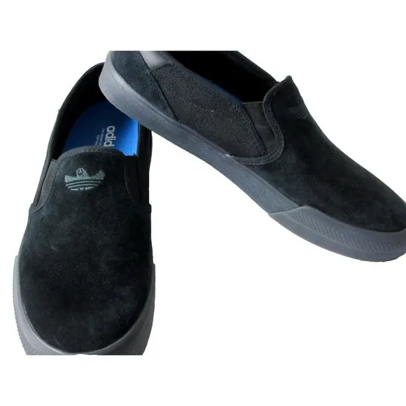 Adidas Men's Shmoofoil Slip On Suede Skateboarding Shoes Black Sizes NIB
