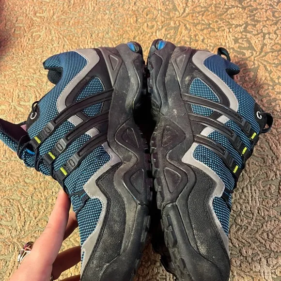 Adidas Mens Terrex 455 Hiker Gore Tex Black Size 9 Hiking Shoes Blue Traxion