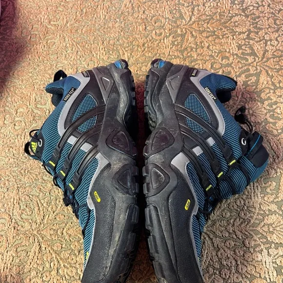 Adidas Mens Terrex 455 Hiker Gore Tex Black Size 9 Hiking Shoes Blue Traxion