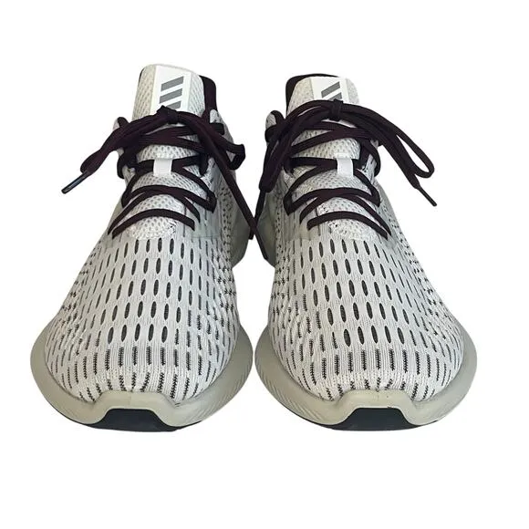 Adidas Men’s White Maroon Alphabounce  Athletic Sneakers Shoes Size 12