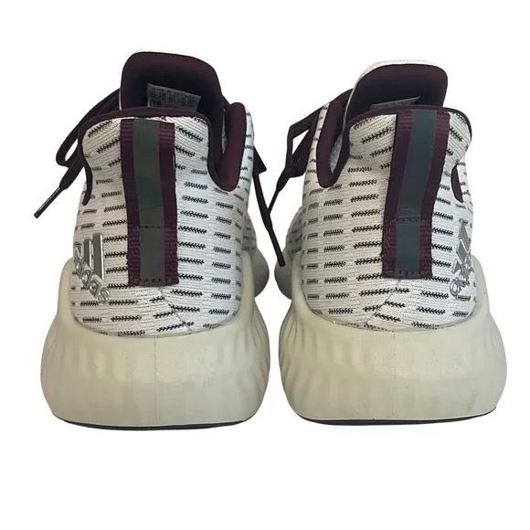 Adidas Men’s White Maroon Alphabounce  Athletic Sneakers Shoes Size 12