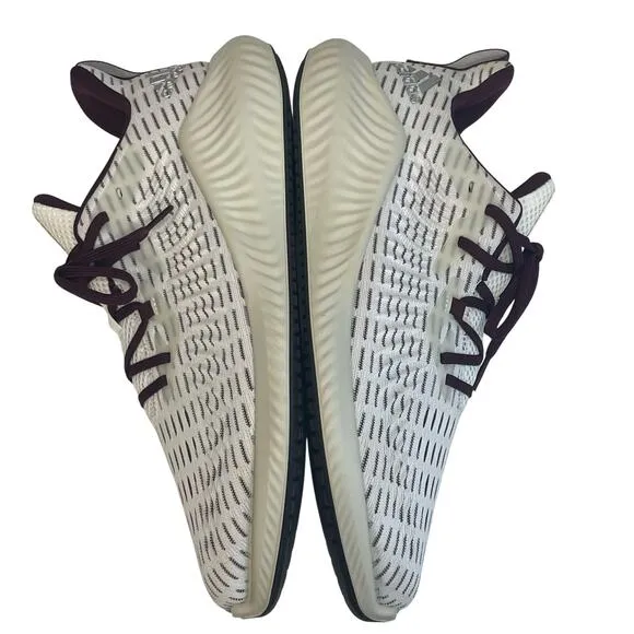 Adidas Men’s White Maroon Alphabounce  Athletic Sneakers Shoes Size 12