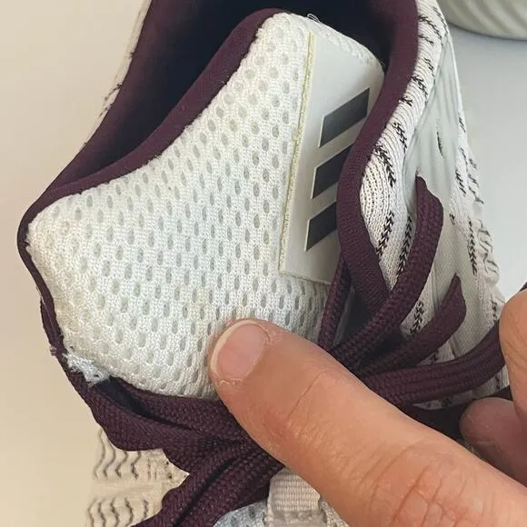 Adidas Men’s White Maroon Alphabounce  Athletic Sneakers Shoes Size 12