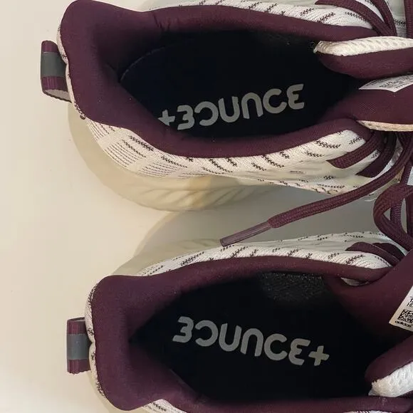 Adidas Men’s White Maroon Alphabounce  Athletic Sneakers Shoes Size 12