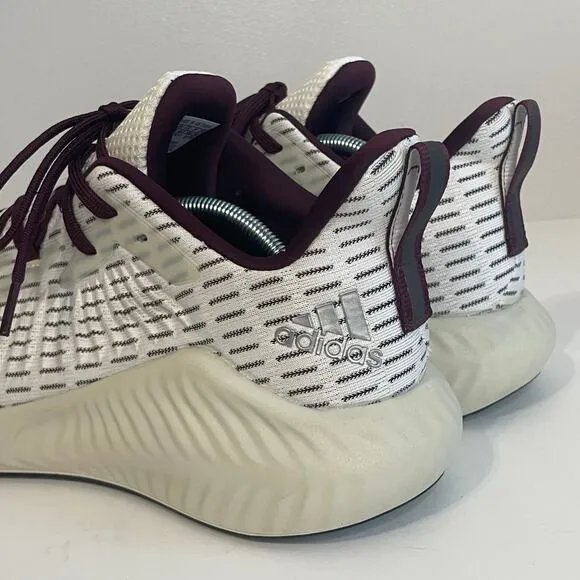 Adidas Men’s White Maroon Alphabounce  Athletic Sneakers Shoes Size 12
