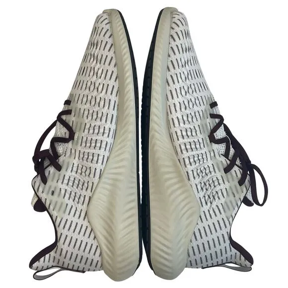 Adidas Men’s White Maroon Alphabounce  Athletic Sneakers Shoes Size 12