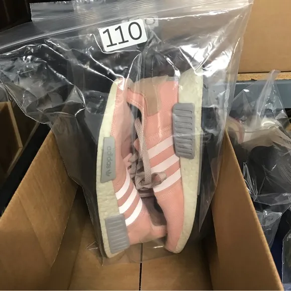 Adidas NMD R1 Boost Pink/Gray Athletic Running Shoes BY3059 Women's Size 9