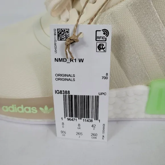 Adidas Originals NMD_R1 Women's White Green  Running Sneaker Shoes Sz 9.5 NIB