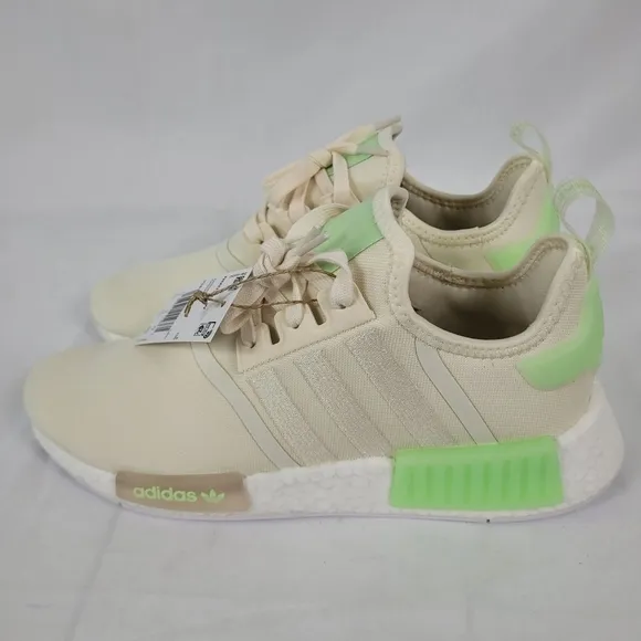Adidas Originals NMD_R1 Women's White Green  Running Sneaker Shoes Sz 9.5 NIB