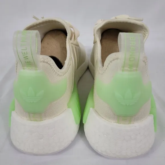 Adidas Originals NMD_R1 Women's White Green  Running Sneaker Shoes Sz 9.5 NIB